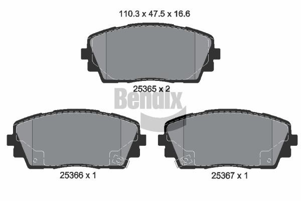 Bendix USA BPD1426 Brake Pad Set, disc brake BPD1426: Buy near me in Poland at 2407.PL - Good price!