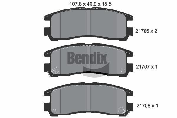 Bendix USA BPD1835 Brake Pad Set, disc brake BPD1835: Buy near me in Poland at 2407.PL - Good price!