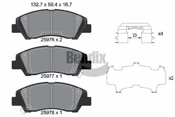 Bendix USA BPD1476 Brake Pad Set, disc brake BPD1476: Buy near me in Poland at 2407.PL - Good price!