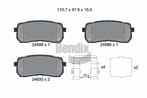 Bendix USA BPD2177 Brake Pad Set, disc brake BPD2177: Buy near me in Poland at 2407.PL - Good price!