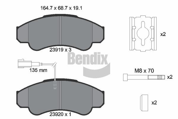 Bendix USA BPD1282 Brake Pad Set, disc brake BPD1282: Buy near me at 2407.PL in Poland at an Affordable price!