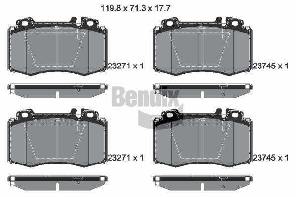 Bendix USA BPD1283 Brake Pad Set, disc brake BPD1283: Buy near me in Poland at 2407.PL - Good price!