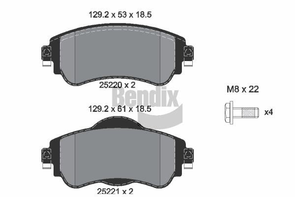 Bendix USA BPD1189 Brake Pad Set, disc brake BPD1189: Buy near me in Poland at 2407.PL - Good price!