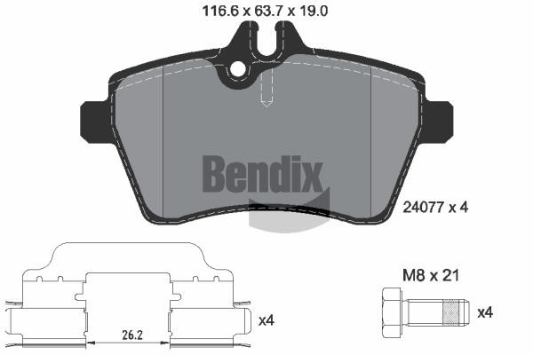 Bendix USA BPD1105 Brake Pad Set, disc brake BPD1105: Buy near me in Poland at 2407.PL - Good price!
