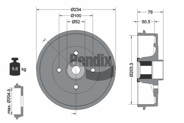 Bendix USA BDM1135 Тормозной барабан BDM1135: Отличная цена - Купить в Польше на 2407.PL!