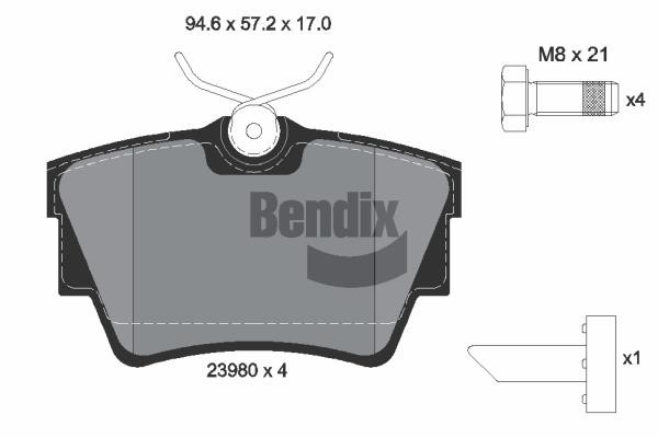 Bendix USA BPD1021 Brake Pad Set, disc brake BPD1021: Buy near me in Poland at 2407.PL - Good price!