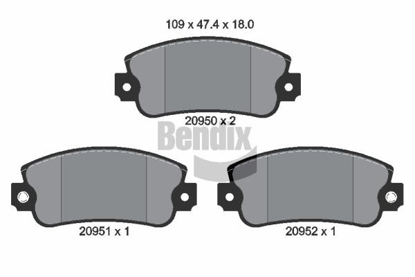 Bendix USA BPD1430 Brake Pad Set, disc brake BPD1430: Buy near me in Poland at 2407.PL - Good price!