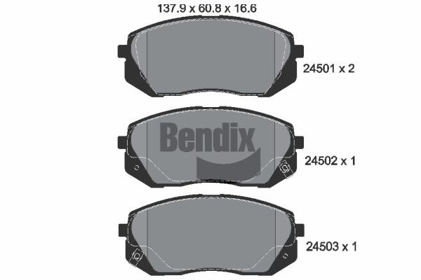 Bendix USA BPD1295 Brake Pad Set, disc brake BPD1295: Buy near me in Poland at 2407.PL - Good price!