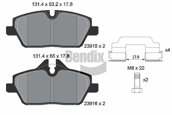 Bendix USA BPD1030 Brake Pad Set, disc brake BPD1030: Buy near me in Poland at 2407.PL - Good price!