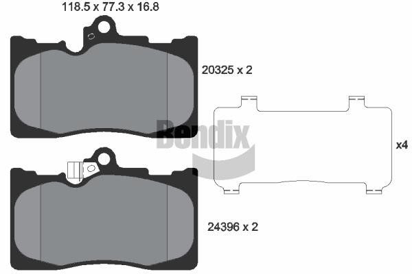 Bendix USA BPD1694 Brake Pad Set, disc brake BPD1694: Buy near me in Poland at 2407.PL - Good price!