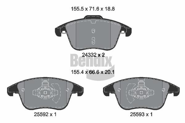 Bendix USA BPD1633 Тормозные колодки дисковые, комплект BPD1633: Отличная цена - Купить в Польше на 2407.PL!