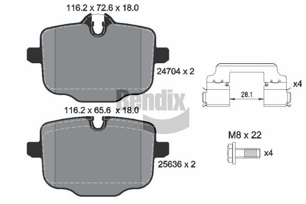 Bendix USA BPD1585 Brake Pad Set, disc brake BPD1585: Buy near me in Poland at 2407.PL - Good price!
