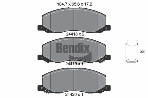 Bendix USA BPD1599 Тормозные колодки дисковые, комплект BPD1599: Отличная цена - Купить в Польше на 2407.PL!