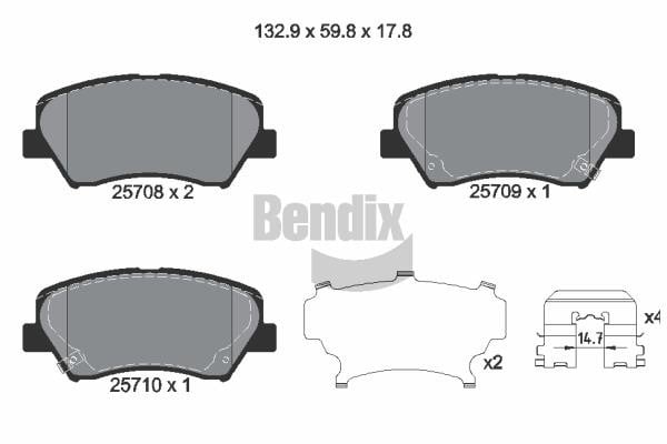 Bendix USA BPD1365 Brake Pad Set, disc brake BPD1365: Buy near me in Poland at 2407.PL - Good price!