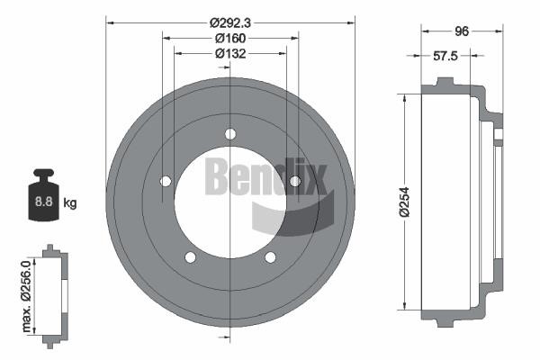 Bendix USA BDM1021 Тормозной барабан BDM1021: Отличная цена - Купить в Польше на 2407.PL!