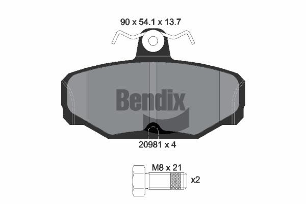 Bendix USA BPD1739 Brake Pad Set, disc brake BPD1739: Buy near me in Poland at 2407.PL - Good price!