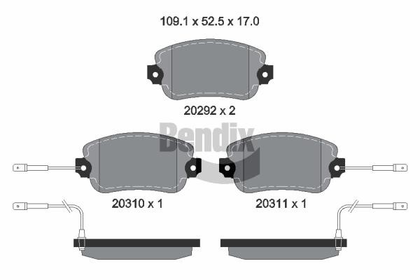 Bendix USA BPD1693 Тормозные колодки дисковые, комплект BPD1693: Отличная цена - Купить в Польше на 2407.PL!