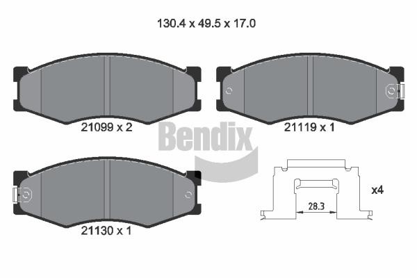 Bendix USA BPD1749 Brake Pad Set, disc brake BPD1749: Buy near me in Poland at 2407.PL - Good price!