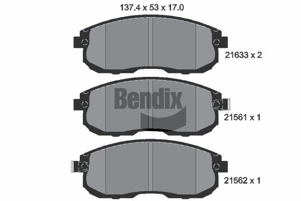 Bendix USA BPD1812 Brake Pad Set, disc brake BPD1812: Buy near me in Poland at 2407.PL - Good price!