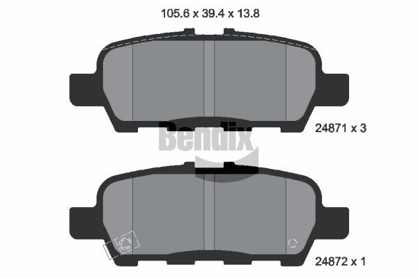 Bendix USA BPD2204 Brake Pad Set, disc brake BPD2204: Buy near me in Poland at 2407.PL - Good price!