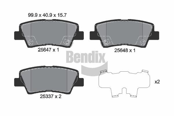 Bendix USA BPD2257 Brake Pad Set, disc brake BPD2257: Buy near me in Poland at 2407.PL - Good price!