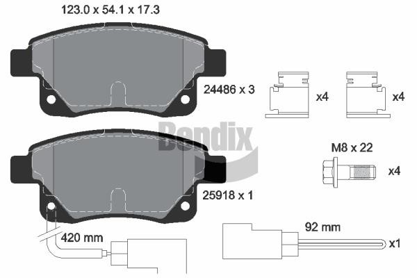 Bendix USA BPD1121 Brake Pad Set, disc brake BPD1121: Buy near me in Poland at 2407.PL - Good price!