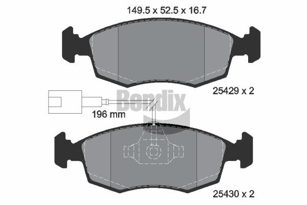 Bendix USA BPD1033 Brake Pad Set, disc brake BPD1033: Buy near me in Poland at 2407.PL - Good price!