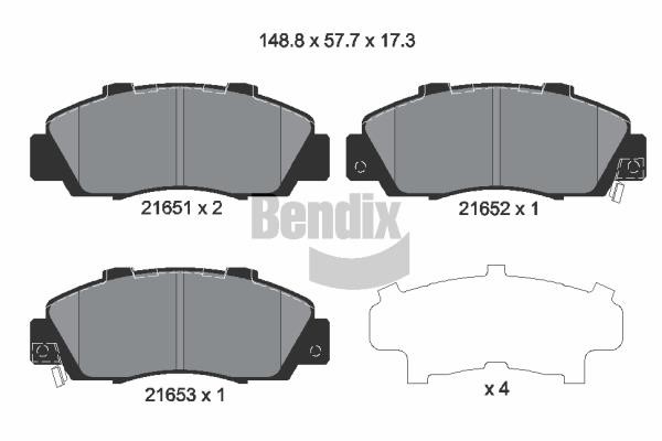 Bendix USA BPD1825 Brake Pad Set, disc brake BPD1825: Buy near me in Poland at 2407.PL - Good price!