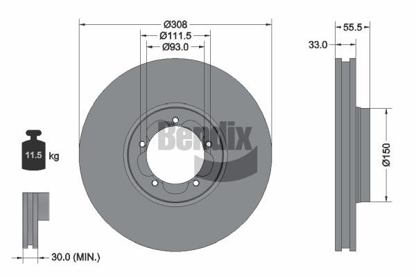 Bendix USA BDS1269 Brake disc BDS1269: Buy near me at 2407.PL in Poland at an Affordable price!