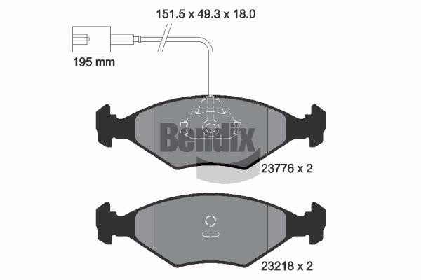 Bendix USA BPD2044 Brake Pad Set, disc brake BPD2044: Buy near me in Poland at 2407.PL - Good price!
