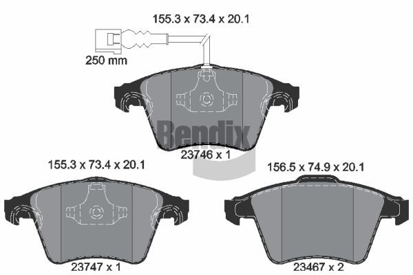 Bendix USA BPD1224 Гальмівні колодки, комплект BPD1224: Приваблива ціна - Купити у Польщі на 2407.PL!