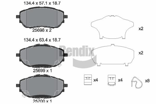 Bendix USA BPD1310 Brake Pad Set, disc brake BPD1310: Buy near me in Poland at 2407.PL - Good price!