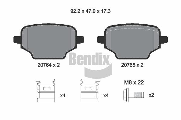 Bendix USA BPD2339 Brake Pad Set, disc brake BPD2339: Buy near me in Poland at 2407.PL - Good price!