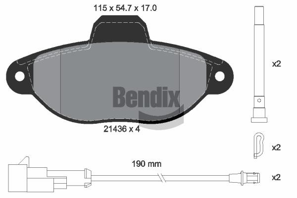 Bendix USA BPD1114 Brake Pad Set, disc brake BPD1114: Buy near me in Poland at 2407.PL - Good price!
