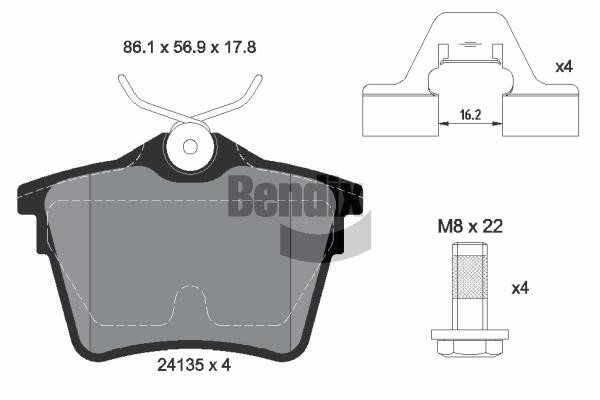 Bendix USA BPD1152 Brake Pad Set, disc brake BPD1152: Buy near me in Poland at 2407.PL - Good price!