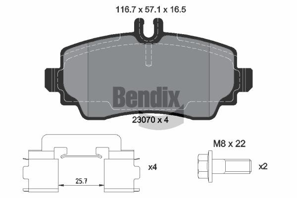 Bendix USA BPD1300 Brake Pad Set, disc brake BPD1300: Buy near me in Poland at 2407.PL - Good price!