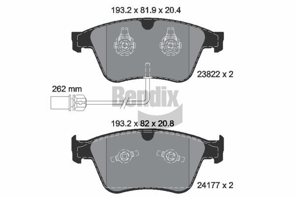 Bendix USA BPD2052 Brake Pad Set, disc brake BPD2052: Buy near me in Poland at 2407.PL - Good price!
