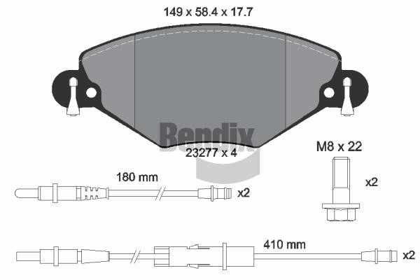 Bendix USA BPD1368 Brake Pad Set, disc brake BPD1368: Buy near me in Poland at 2407.PL - Good price!