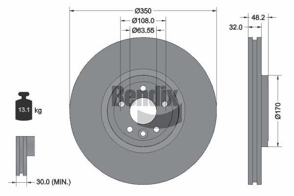 Bendix USA BDS2075HC Brake disc BDS2075HC: Buy near me at 2407.PL in Poland at an Affordable price!