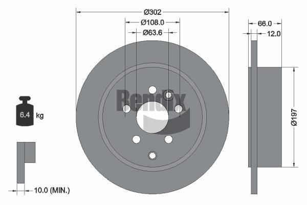 Bendix USA BDS1702 Диск тормозной BDS1702: Купить в Польше - Отличная цена на 2407.PL!