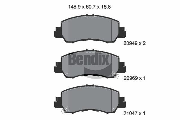 Bendix USA BPD2352 Brake Pad Set, disc brake BPD2352: Buy near me at 2407.PL in Poland at an Affordable price!