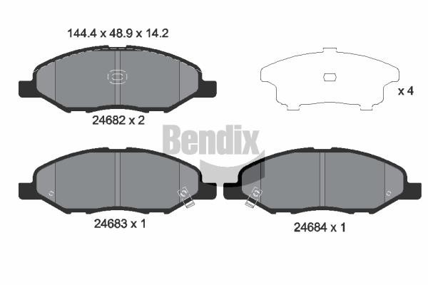 Bendix USA BPD2185 Brake Pad Set, disc brake BPD2185: Buy near me in Poland at 2407.PL - Good price!