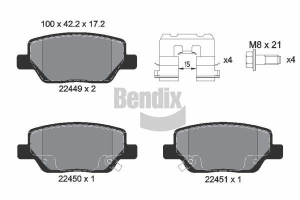 Bendix USA BPD1422 Тормозные колодки дисковые, комплект BPD1422: Отличная цена - Купить в Польше на 2407.PL!