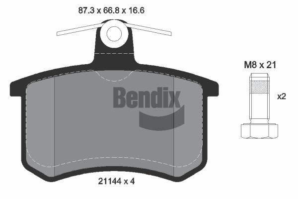 Bendix USA BPD1753 Brake Pad Set, disc brake BPD1753: Buy near me in Poland at 2407.PL - Good price!