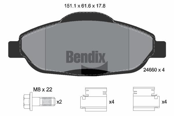 Bendix USA BPD1036 Brake Pad Set, disc brake BPD1036: Buy near me in Poland at 2407.PL - Good price!