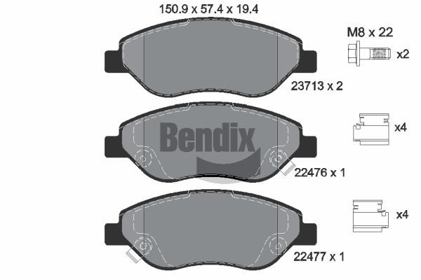Bendix USA BPD1203 Brake Pad Set, disc brake BPD1203: Buy near me in Poland at 2407.PL - Good price!