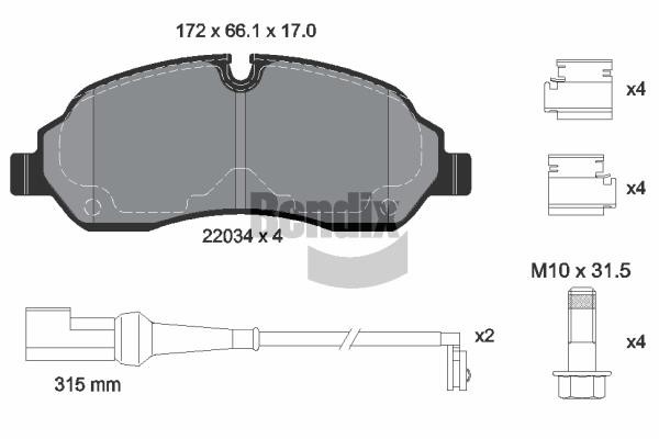 Bendix USA BPD1248 Scheibenbremsbeläge, Set BPD1248: Kaufen Sie zu einem guten Preis in Polen bei 2407.PL!