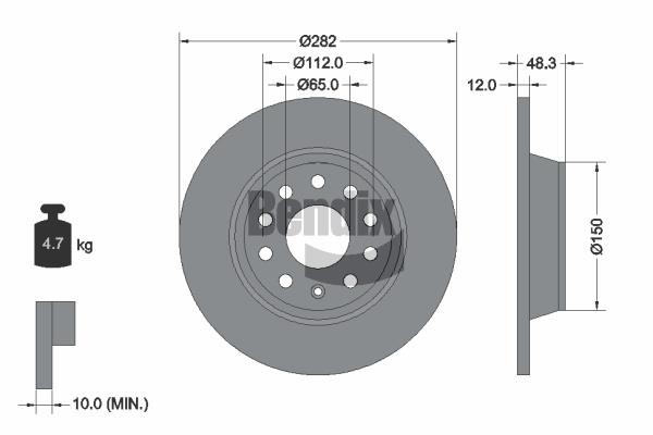 Bendix USA BDS1031 Tarcza hamulcowa BDS1031: Atrakcyjna cena w Polsce na 2407.PL - Zamów teraz!