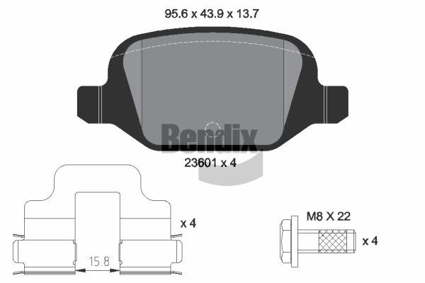 Bendix USA BPD1226 Brake Pad Set, disc brake BPD1226: Buy near me in Poland at 2407.PL - Good price!
