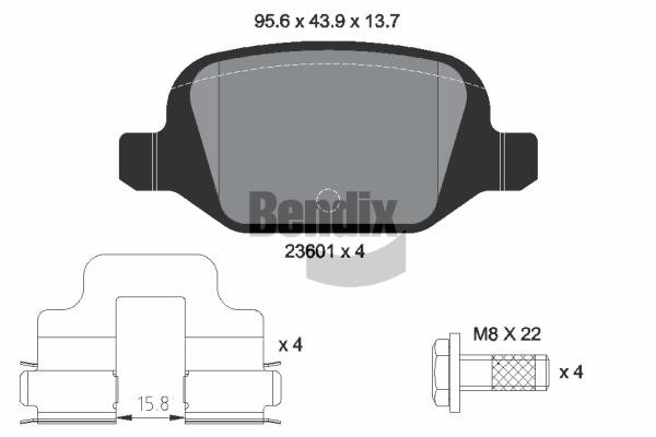 Bendix USA BPD1226 Гальмівні колодки, комплект BPD1226: Приваблива ціна - Купити у Польщі на 2407.PL!